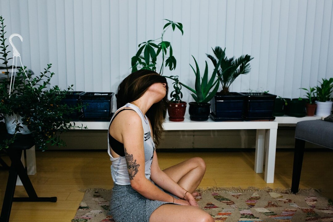 woman practicing breathing exercises