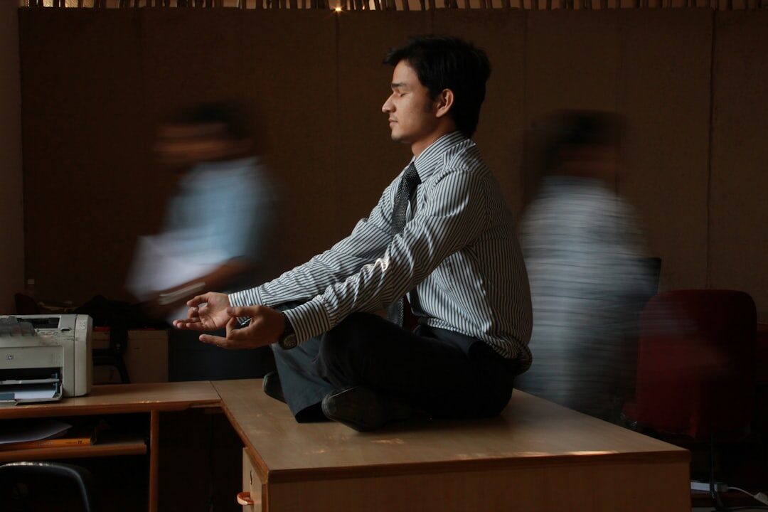 person meditating for success