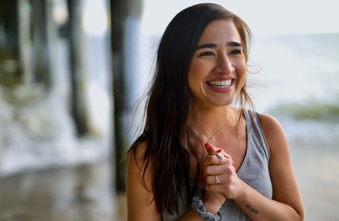woman smiling warmly